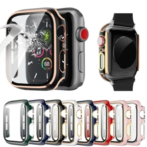 For Apple Watch 40 /41 /42 /44 /45mm Hard Case iWatch Gel Case With Built-In Screen Protector