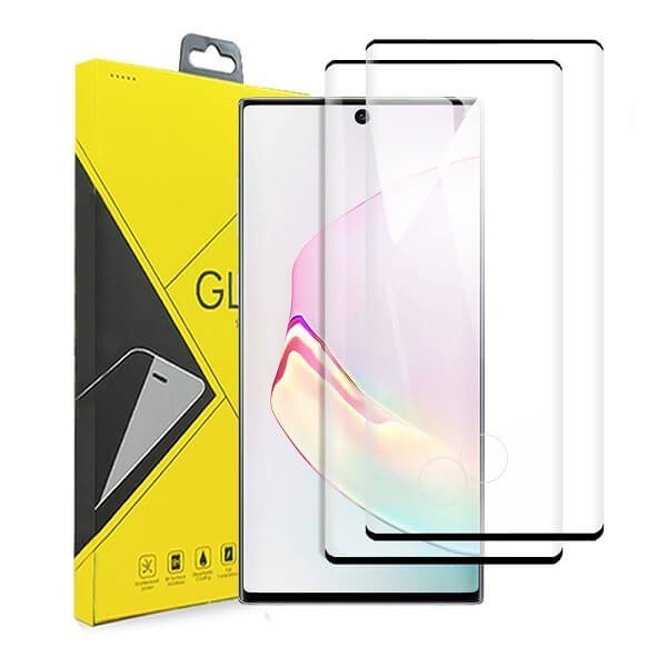 [2 Pack] Samsung Galaxy Note 10 Plus Full Coverage Tempered Glass Screen Protector Film Guard (Black)