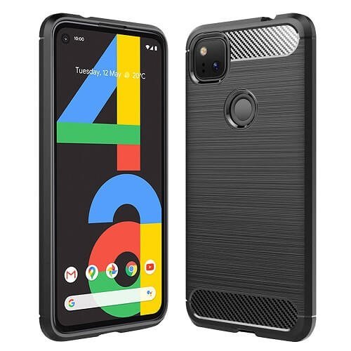 Google Pixel 4a Case Shockproof Heavy Duty Rugged Anti Knock Back Cover (Black)